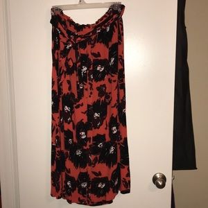 Orange floral maxi skirt!